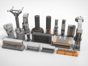 Sci-fi architecture kitbash 2 Modelo 3D
