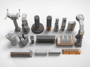 Sci-fi architecture kitbash 2 Model 3D