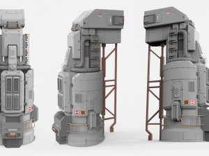Sci-fi architecture kitbash 2 Model 3D