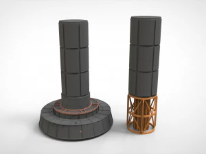 Sci-fi architecture kitbash 2 3D Model