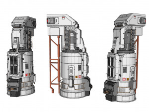 Sci-fi architecture kitbash 2 Model 3D