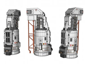 Sci-fi architecture kitbash 2 3D Model