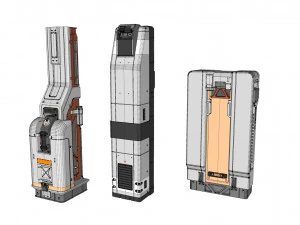 Sci-fi architecture kitbash 2 3D Model