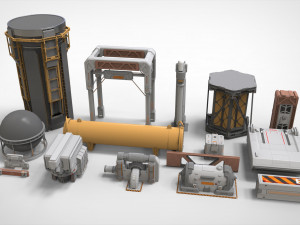 Sci-fi architecture kitbash 3 3D मॉडल