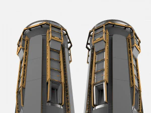 Sci-fi architecture kitbash 3 3D Model