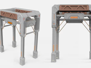 Sci-fi architecture kitbash 3 3D Model