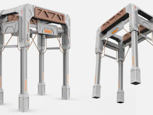 Sci-fi architecture kitbash 3 3D Model