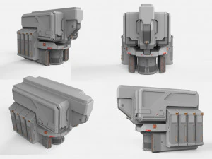 Sci-fi architecture kitbash 3 3D Model