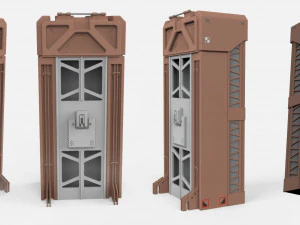 Sci-fi architecture kitbash 3 3D Model