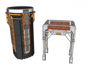 Sci-fi architecture kitbash 3 3D Model