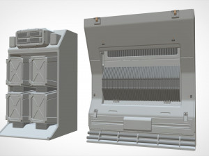 Sci-fi architecture kitbash 4 Model 3D