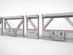 Sci-fi architecture kitbash 4 Model 3D