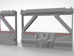 Sci-fi architecture kitbash 4 Model 3D