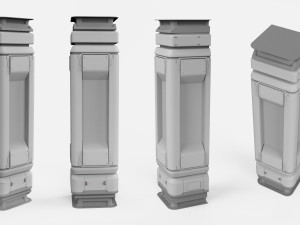 Sci-fi architecture kitbash 4 Model 3D