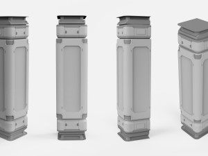 Sci-fi architecture kitbash 4 Model 3D