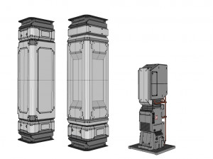 Sci-fi architecture kitbash 4 Model 3D