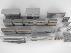 Sci-fi architecture kitbash 5 3D Model