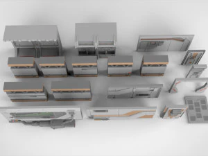 Sci-fi architecture kitbash 5 3D Model