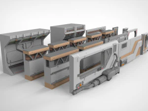 Sci-fi architecture kitbash 5 3D Model