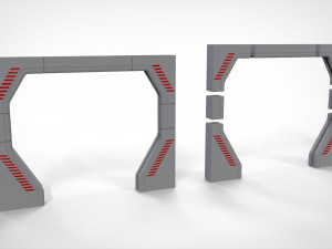 Sci-fi architecture kitbash 5 3D Model