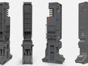 Sci-fi architecture kitbash 6 3D Model