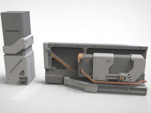 Sci-fi architecture kitbash 6 3D Model