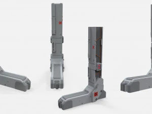 Sci-fi architecture kitbash 6 3D Model