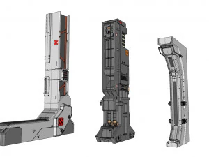 Sci-fi architecture kitbash 6 3D Model