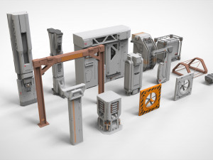 Sci-fi architecture kitbash 7 3D Model