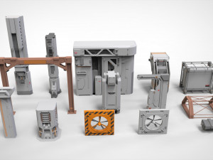 Sci-fi architecture kitbash 7 3D Model