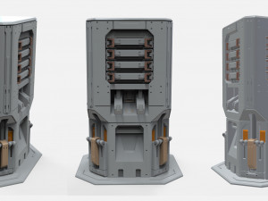 Sci-fi architecture kitbash 7 3D Model