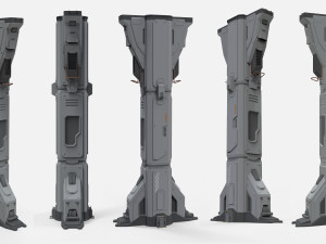 Sci-fi architecture kitbash 7 3D Model