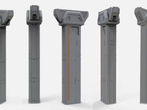 Sci-fi architecture kitbash 7 3D Model