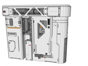 Sci-fi architecture kitbash 7 3D Model