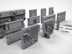 Sci-fi architecture kitbash 8 3D मॉडल