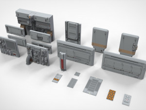 Sci-fi architecture kitbash 8 Model 3D