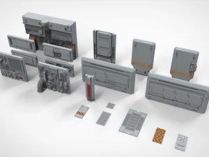 Sci-fi architecture kitbash 8 3D Model