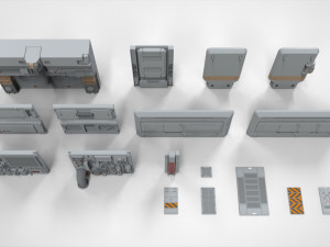 Sci-fi architecture kitbash 8 Model 3D