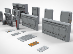 Sci-fi architecture kitbash 8 Model 3D