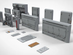 Sci-fi architecture kitbash 8 3D Model
