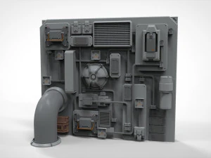 Sci-fi architecture kitbash 8 3D Model