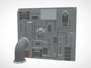 Sci-fi architecture kitbash 8 3D Model