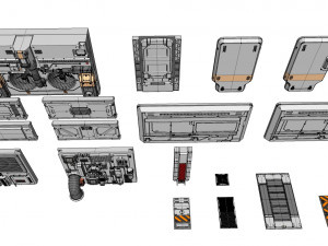 Sci-fi architecture kitbash 8 Model 3D
