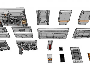 Sci-fi architecture kitbash 8 3D Model