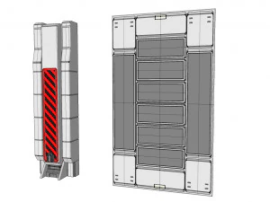 Sci-fi architecture kitbash 8 3D Model