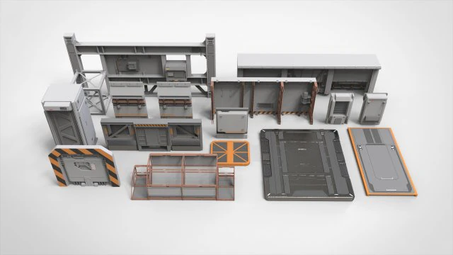 SF 建築キットバッシュ 9 3Dモデル .c4d .max .obj .3ds .fbx .stl .blend 