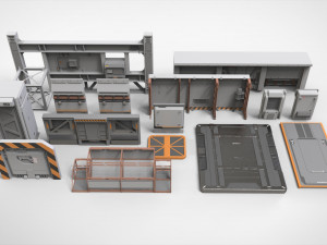 Sci-fi architecture kitbash 9 3D मॉडल