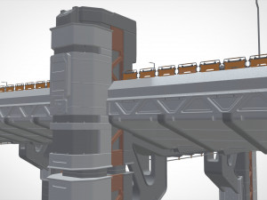 Sci-fi bridge 2 3D Model