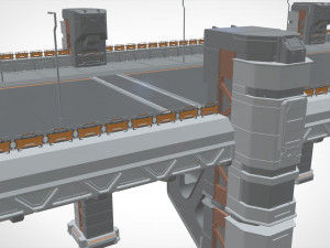 Sci-fi bridge 2 3D Model