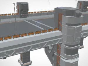Sci-fi bridge 2 3D Model